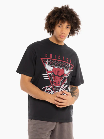 MNA-S33 (Mitchell and ness tri logo tee bulls faded black) 112393477