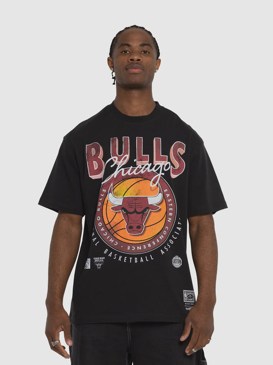 MNA-W36 (Mitchell and ness conference tb tee bulls faded black) 72493043