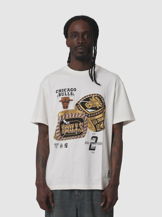 MNA-A49 (Mitchell & ness back 2 back tee chicago bulls vintage white) 112592391