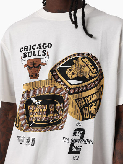 MNA-A49 (Mitchell & ness back 2 back tee chicago bulls vintage white) 112592391