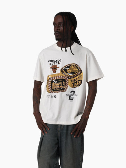 MNA-A49 (Mitchell & ness back 2 back tee chicago bulls vintage white) 112592391