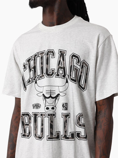 MNA-B49 (Mitchell & ness leopard arch tee chicago bulls silver marle) 112592391