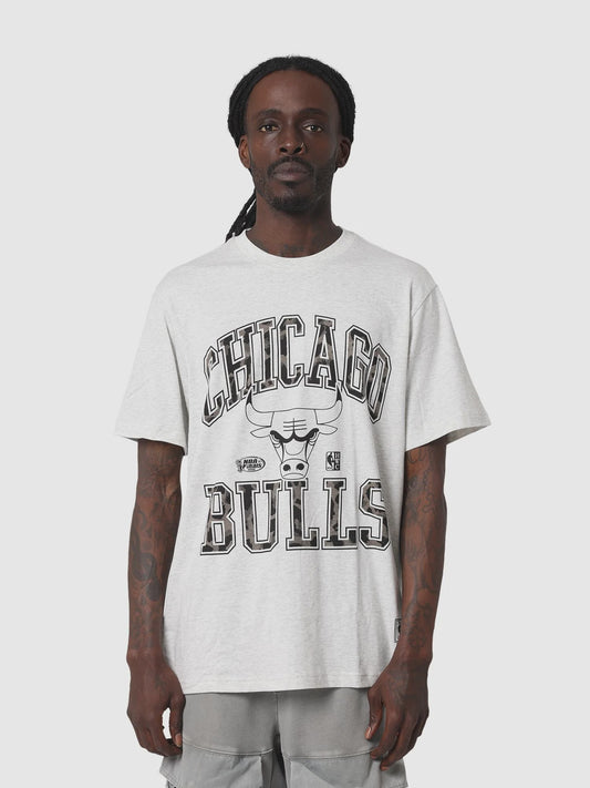 MNA-B49 (Mitchell & ness leopard arch tee chicago bulls silver marle) 112592391