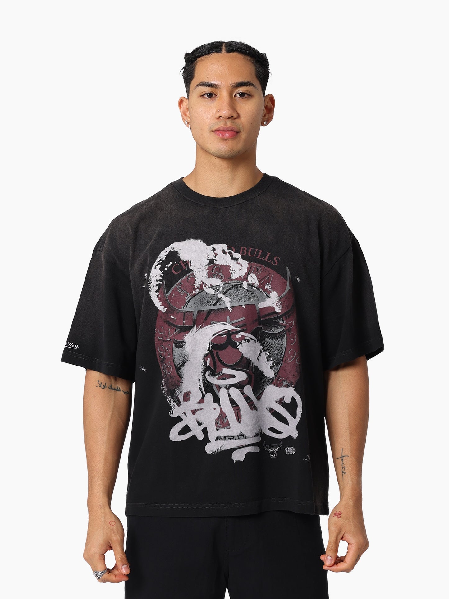 MNA-F49 (Mitchell & ness bulls dynasty nb tee washed black) 112593478