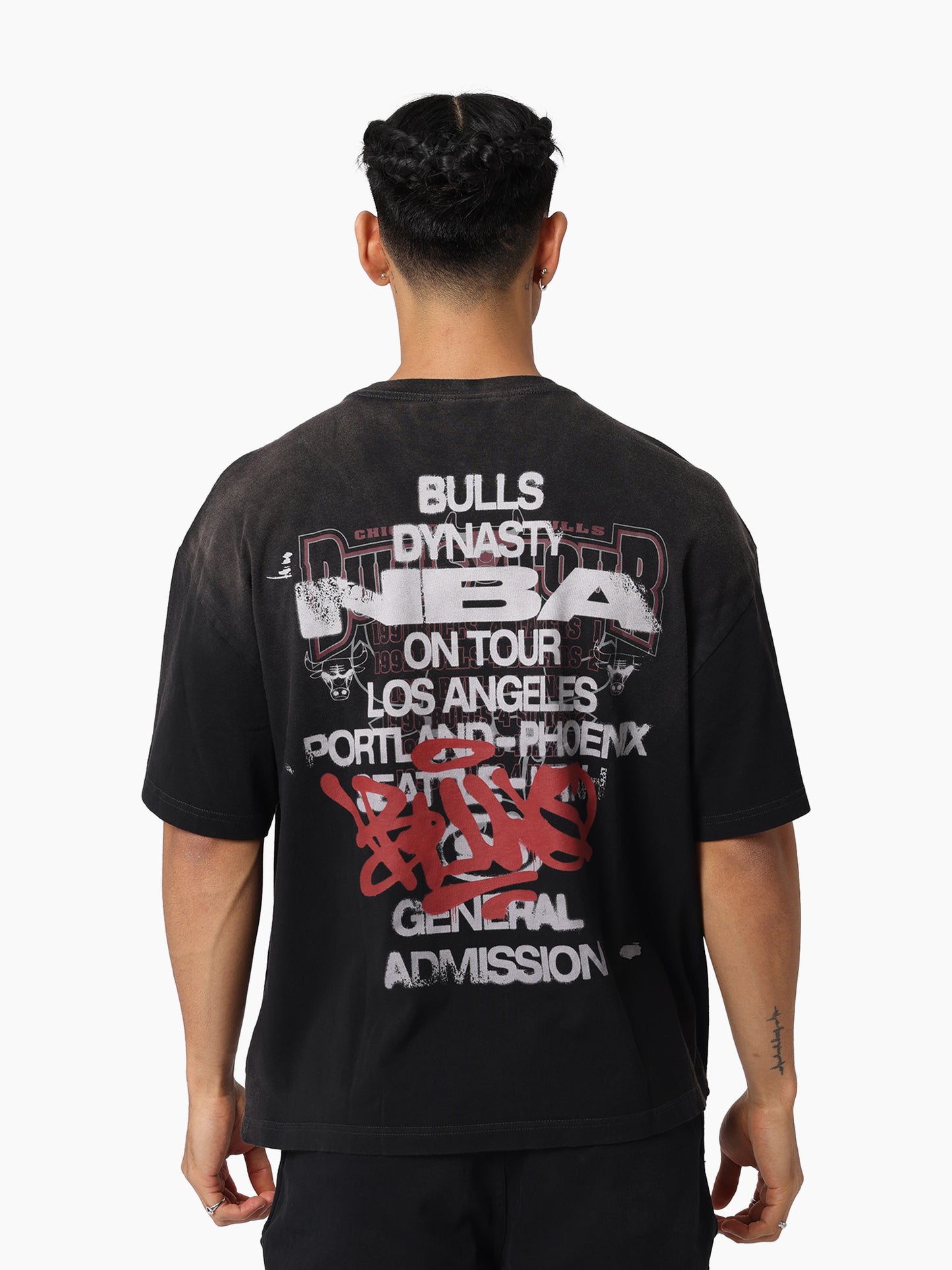 MNA-F49 (Mitchell & ness bulls dynasty nb tee washed black) 112593478