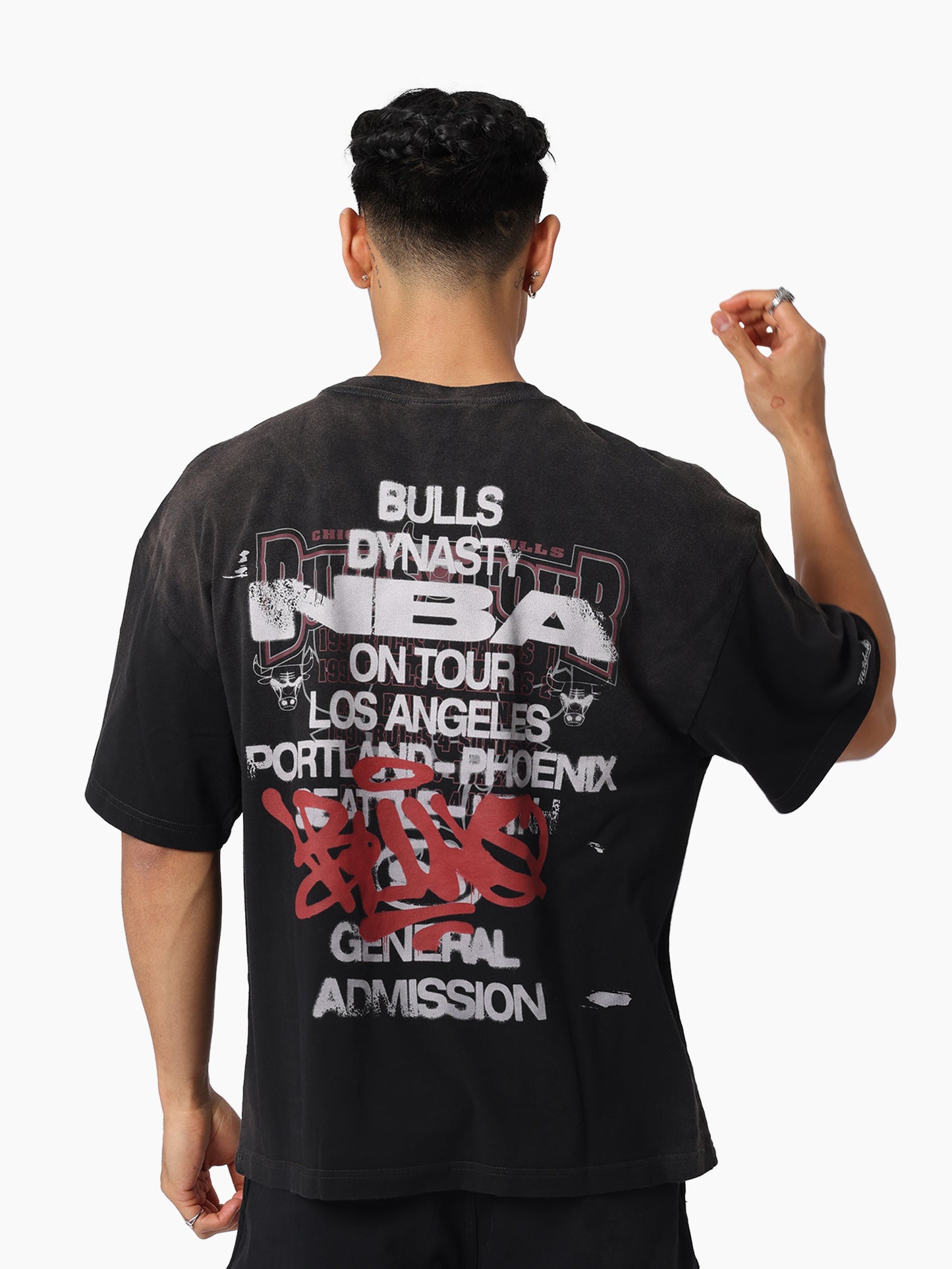 MNA-F49 (Mitchell & ness bulls dynasty nb tee washed black) 112593478