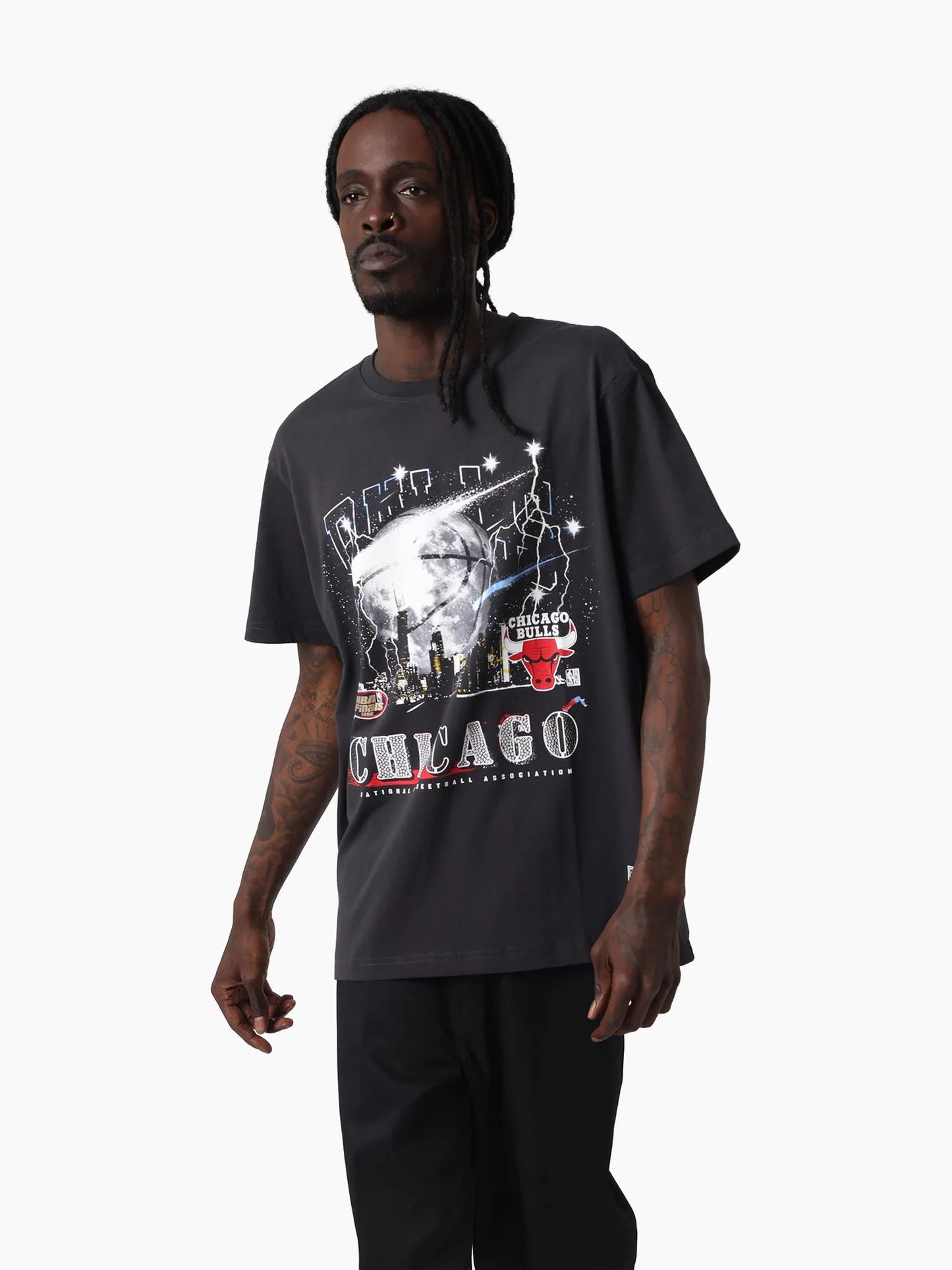 MNA-X49 (Mitchell & ness chicago bulls windy city tee washed black) 12692391