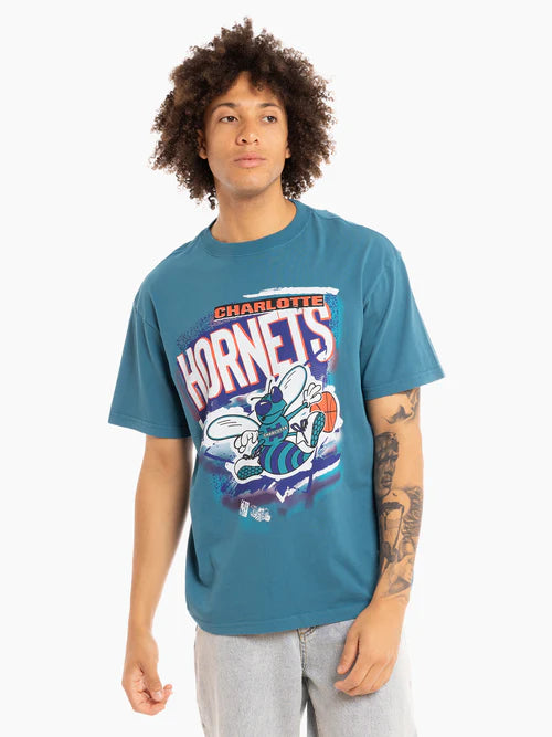 MNA-J31 (Mitchell and ness abstract tee hornets teal) 102393477