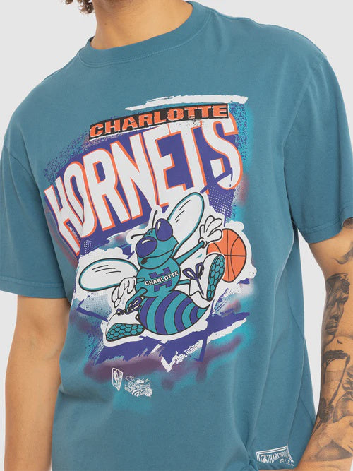 MNA-J31 (Mitchell and ness abstract tee hornets teal) 102393477