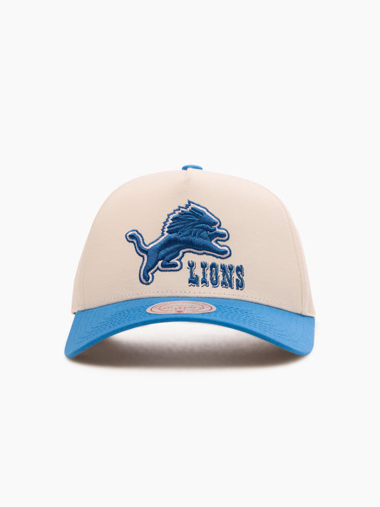 MNA-V51 (Mitchell & ness white & cream detroit lions  team colour pro pinch snapback white cream/blue osfm) 72692391