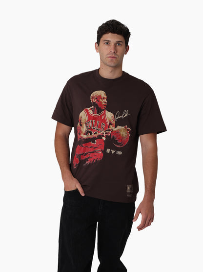 MNA-F46 (Mitchell & ness in the moment tee bulls rodman seal brown) 92593043