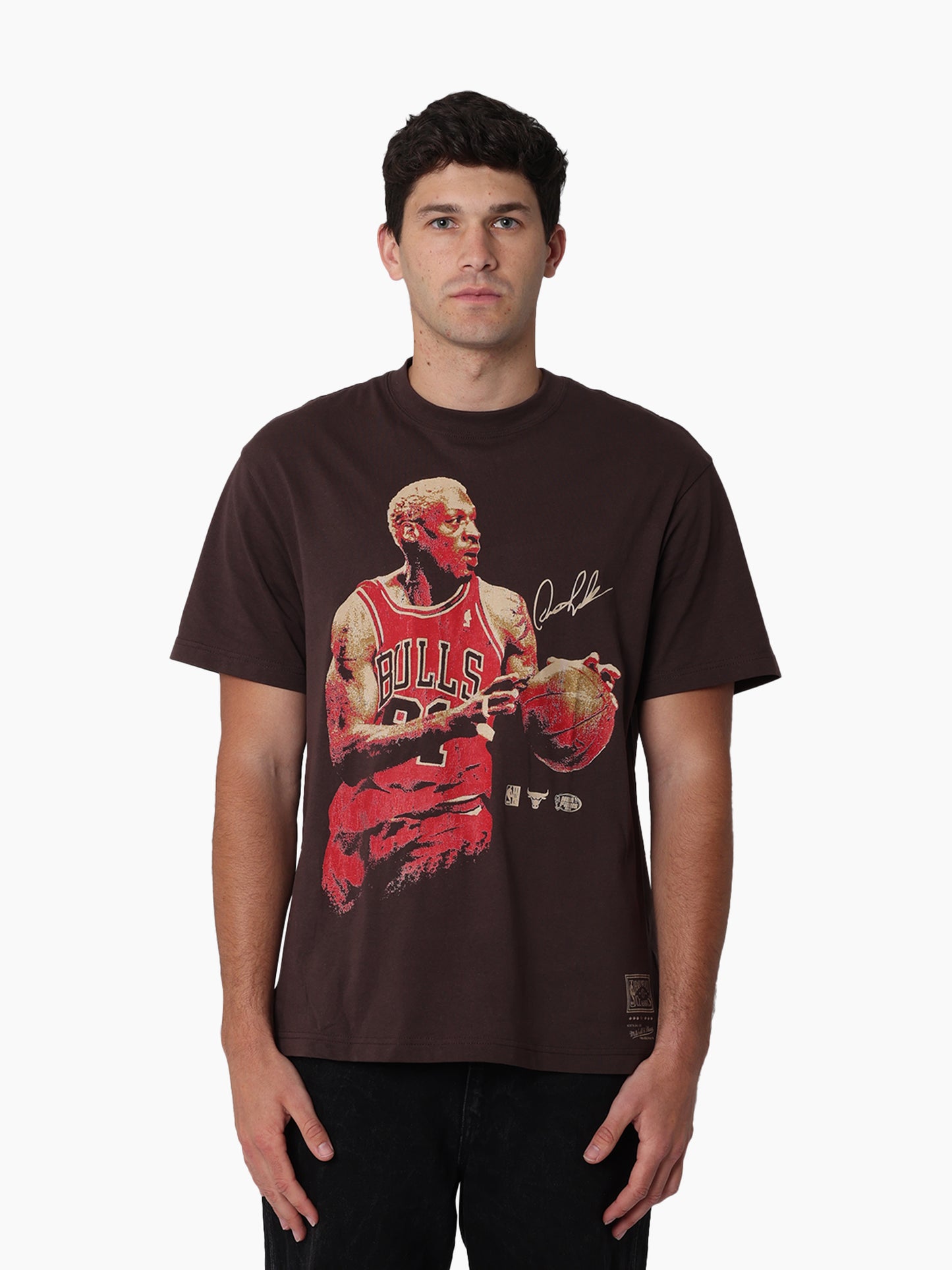 MNA-F46 (Mitchell & ness in the moment tee bulls rodman seal brown) 92593043