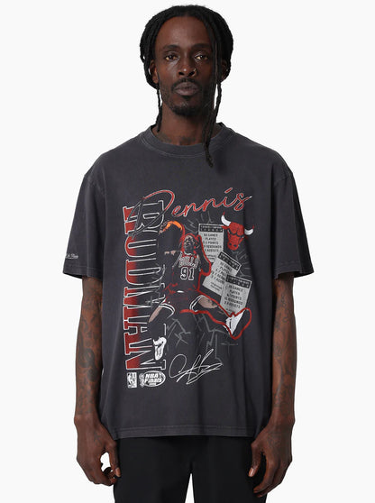 MNA-F50 (Mitchell & ness player ticket bulls rodman t-shirt washed balck) 22693043