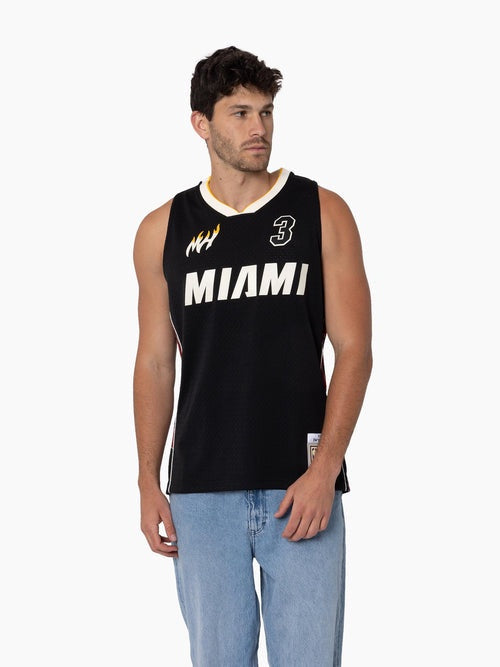 MNA-K48 (Mitchell & ness swingman jersey tip-off miami heat dwyane wade black) 102599130