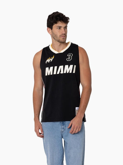 MNA-K48 (Mitchell & ness swingman jersey tip-off miami heat dwyane wade black) 102599130