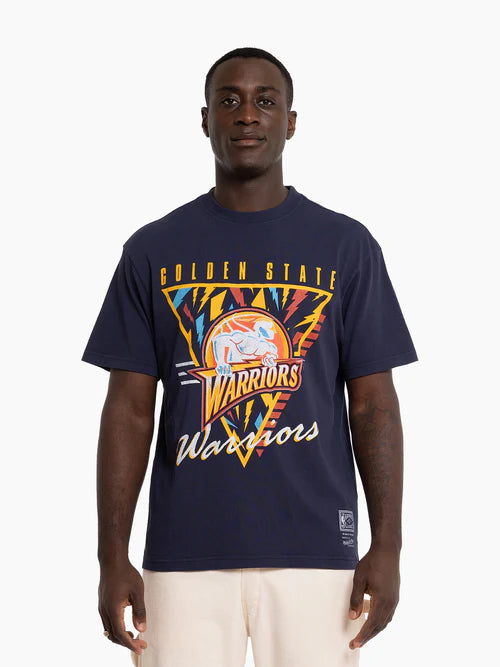 MNA-U33 (Mitchell and ness tri logo tee warriors blue) 112393477