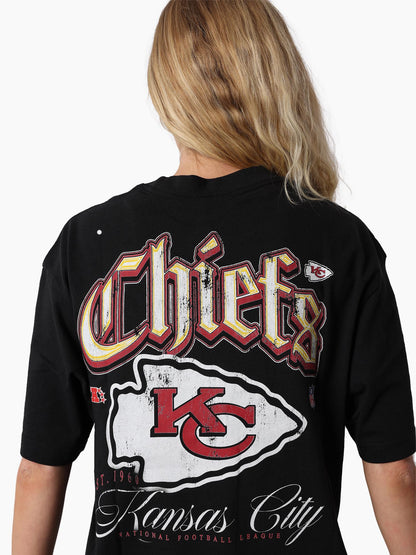 MNA-R46 (Mitchell and ness gothic team tee kansas city chiefs faded black) 92592391