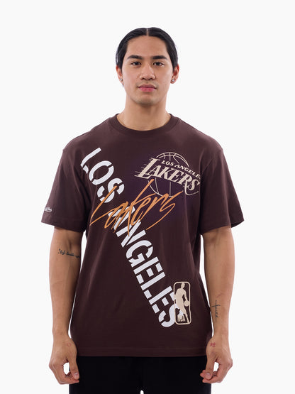 MNA-O52 (Mitchell & ness los angeles lakers stencil tee seal brown) 72693043