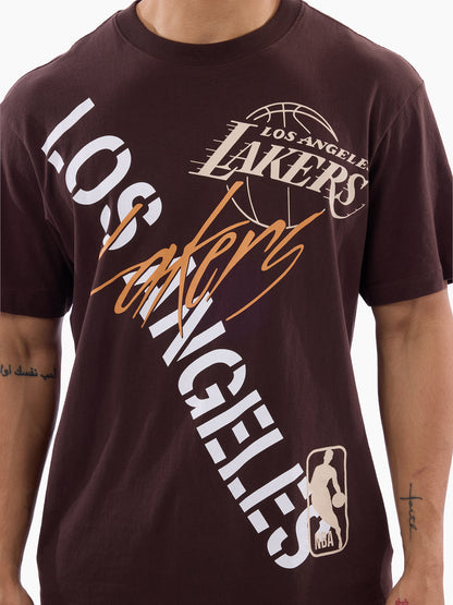 MNA-O52 (Mitchell & ness los angeles lakers stencil tee seal brown) 72693043