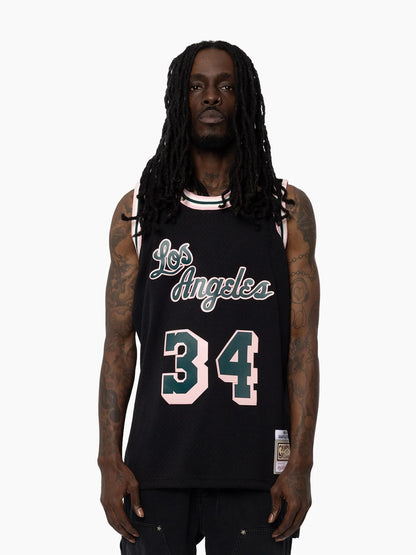 MNA-J49 (Mitchell & ness swingman jersey deep emerald lakers shaq o'neil black) 122598260