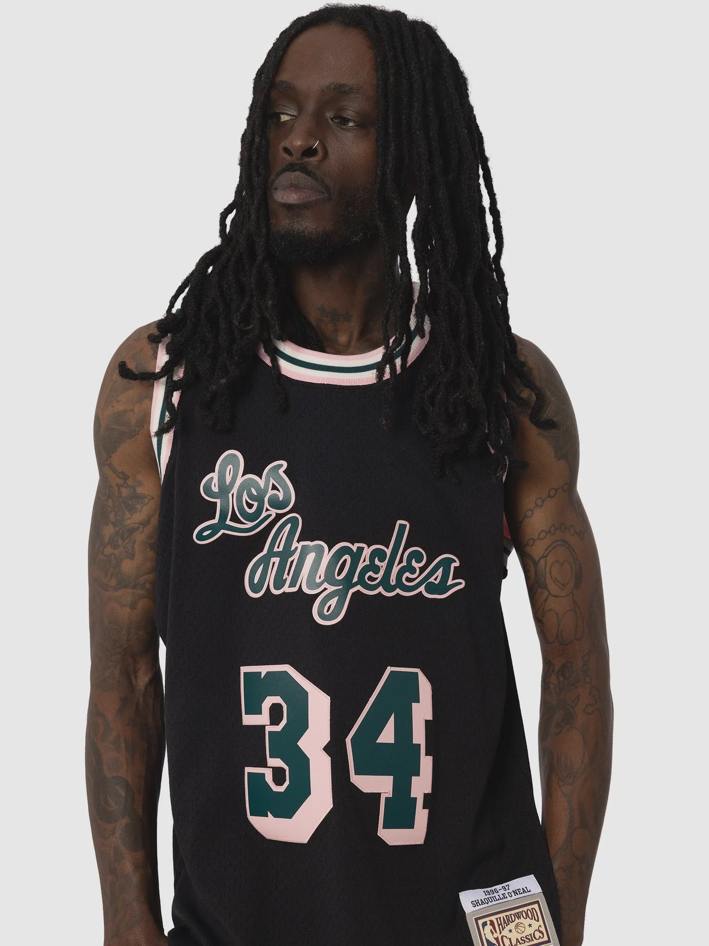 MNA-J49 (Mitchell & ness swingman jersey deep emerald lakers shaq o'neil black) 122598260