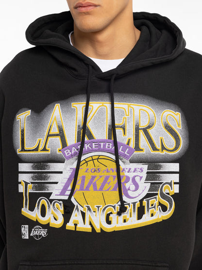 MNA-Q26 (Mitchell and ness glow arch hoodie lakers faded black) 42396521