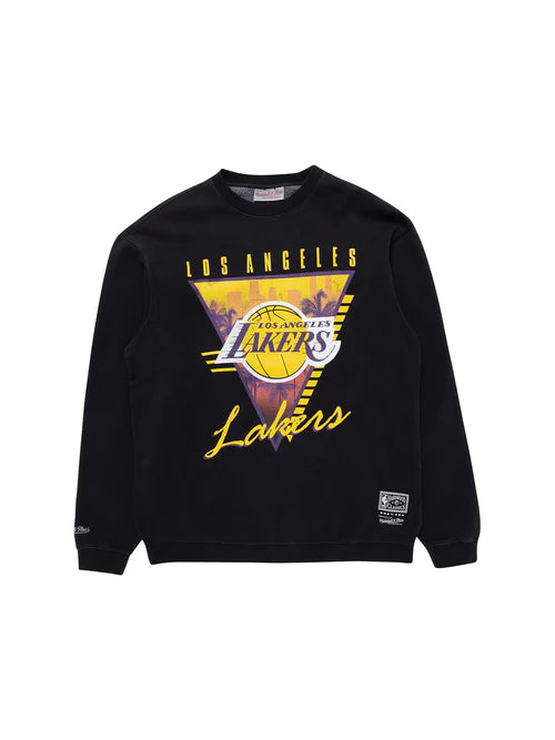 MNA-S29 (Mitchell and ness tri logo crew lakers faded black) 72396087