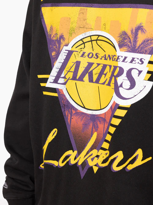 MNA-S29 (Mitchell and ness tri logo crew lakers faded black) 72396087