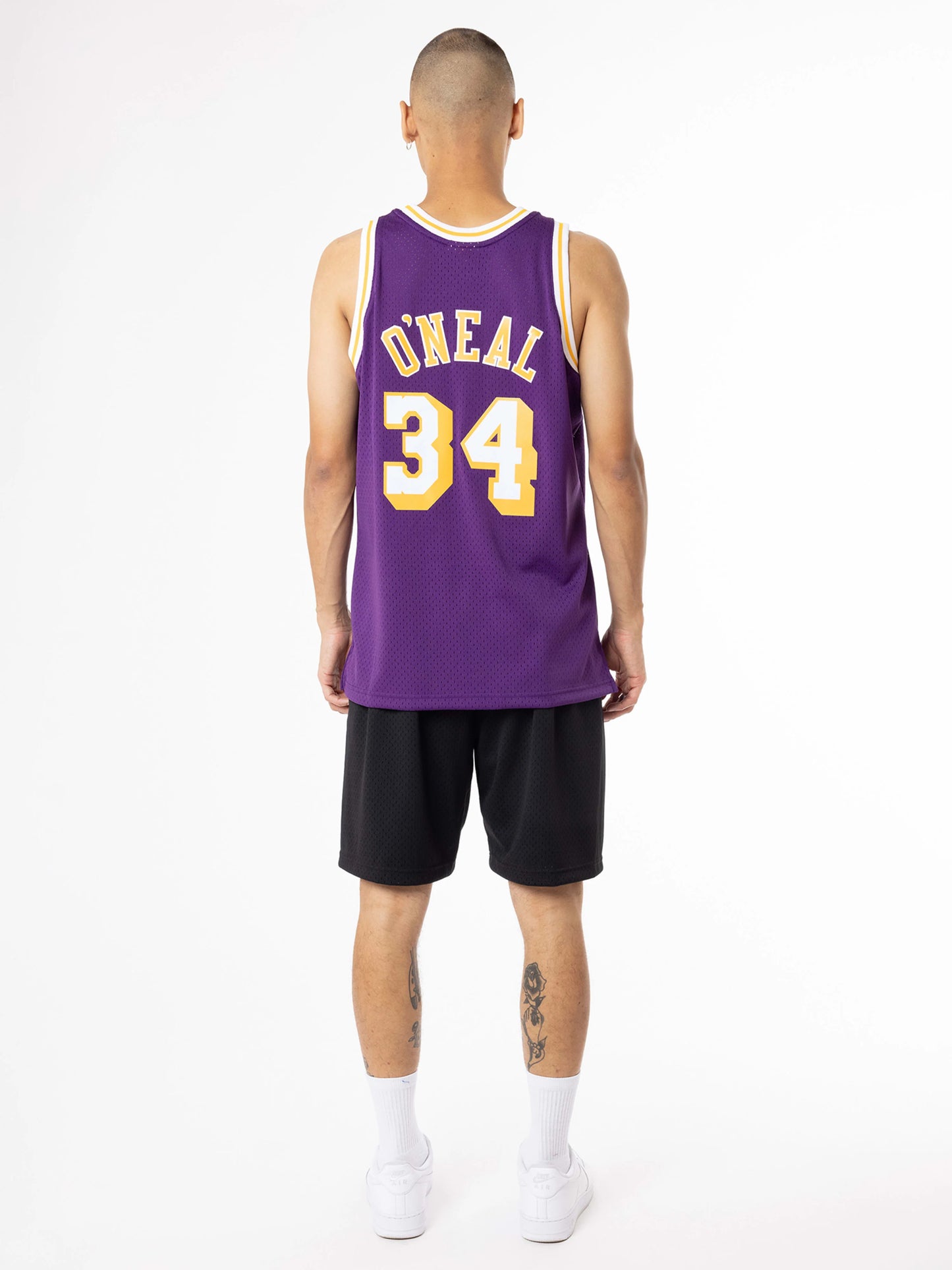 MNA-B47 (Mitchell & ness Shaquille O'Neal 1996-97 L.A Lakers Road Swingman Jersey purple) 92598260