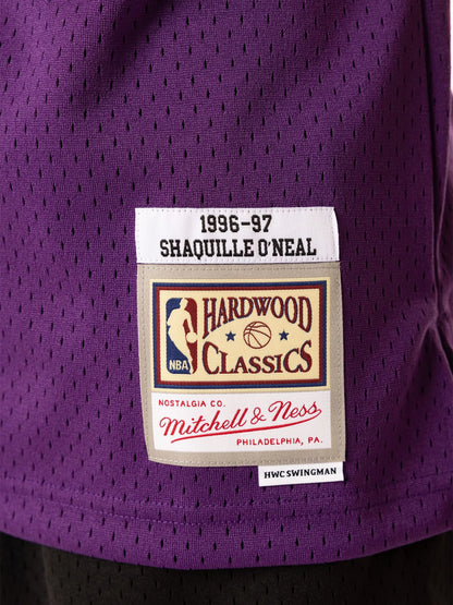 MNA-B47 (Mitchell & ness Shaquille O'Neal 1996-97 L.A Lakers Road Swingman Jersey purple) 92598260