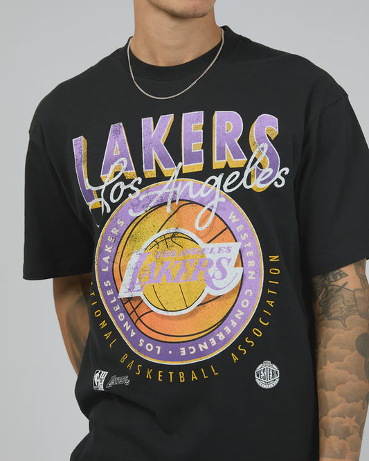 MNA-A37 (Mitchell and ness conference tb tee lakers faded black) 72493043