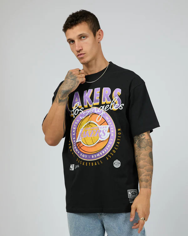 MNA-A37 (Mitchell and ness conference tb tee lakers faded black) 72493043