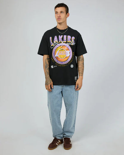 MNA-A37 (Mitchell and ness conference tb tee lakers faded black) 72493043