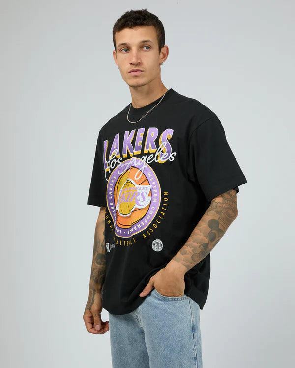 MNA-A37 (Mitchell and ness conference tb tee lakers faded black) 72493043