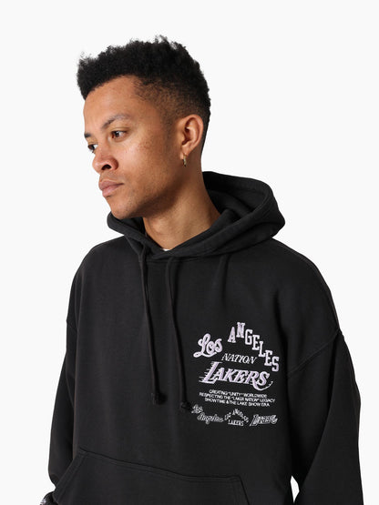 MNA-S46 (Mitchell and ness lakers nation hoodie washed black) 92596956