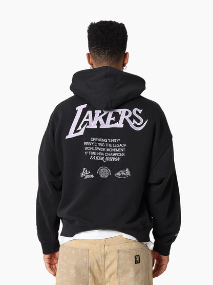 MNA-S46 (Mitchell and ness lakers nation hoodie washed black) 92596956