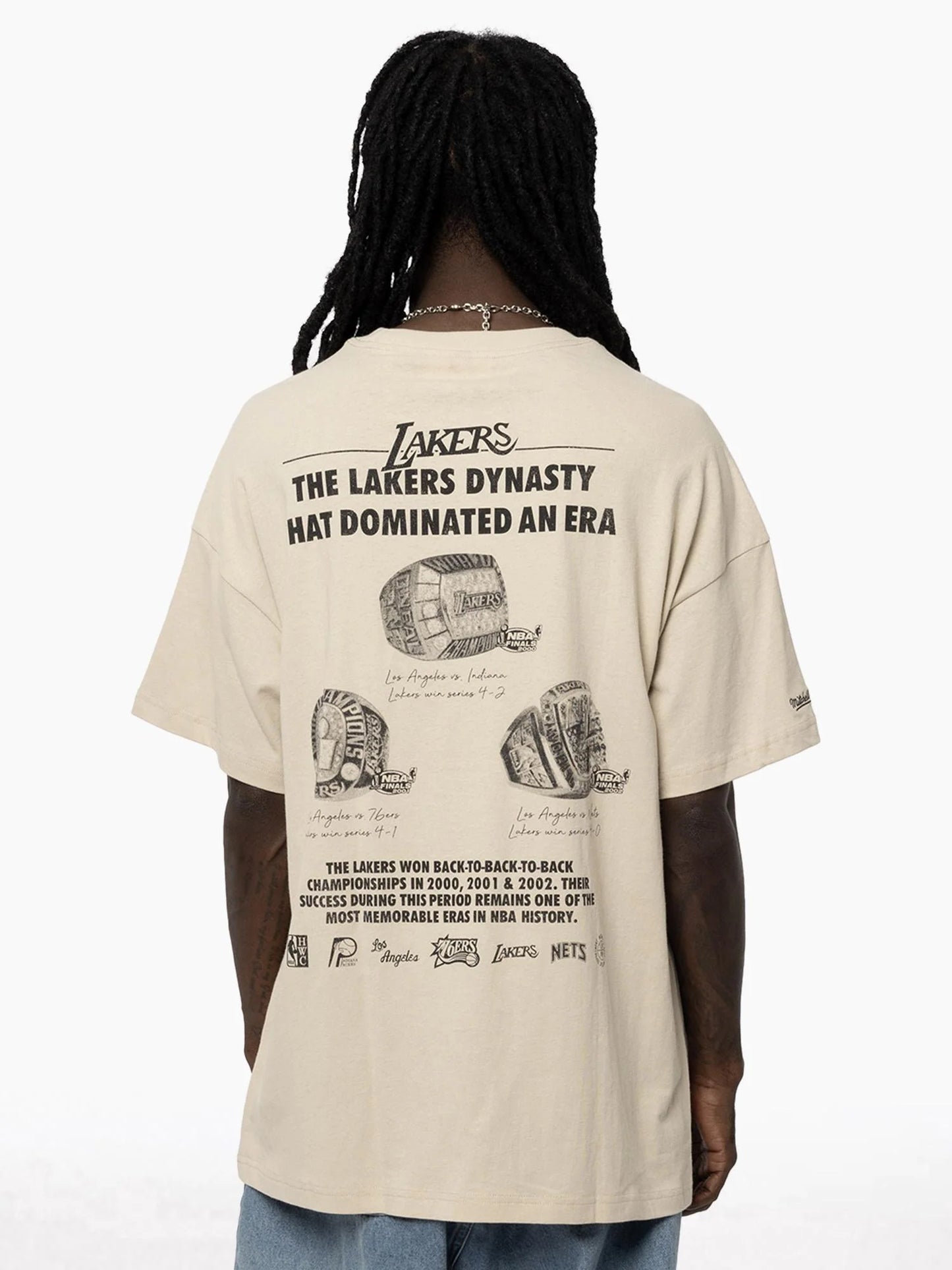 MNA-T47 (Mitchell & ness los angeles lakers signature dynasty tee oatmeal) 102593478