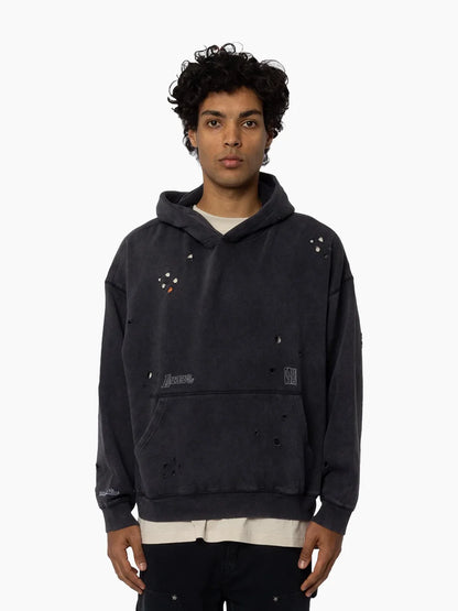 MNA-S47 (Mitchell & ness los angeles lakers chrome logo hoodie faded black) 102596087