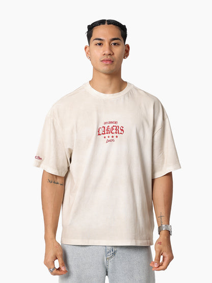 MNA-G49 (Mitchell & ness lakers star tee vintage white) 112593478