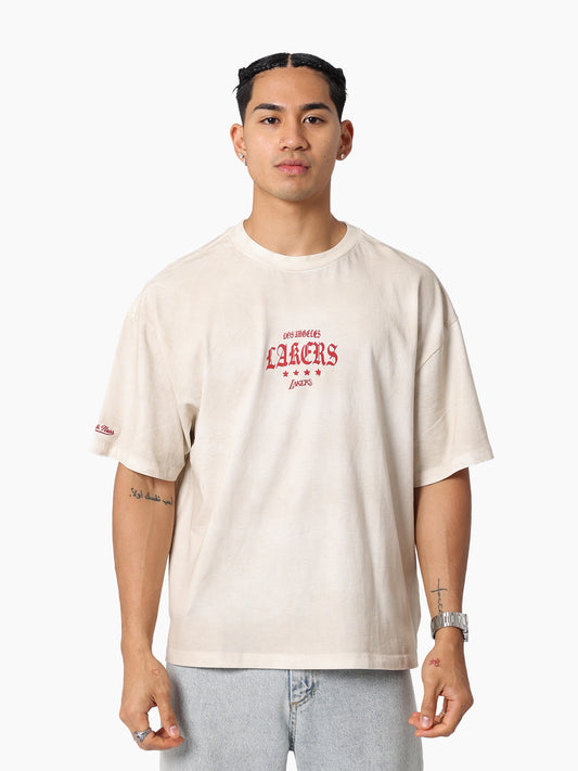 MNA-G49 (Mitchell & ness lakers star tee vintage white) 112593478