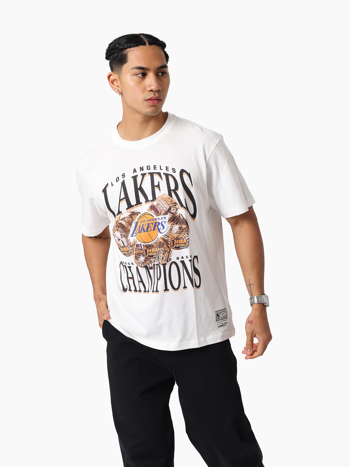 MNA-V49 (Mitchell & ness chasing dreams tee lakers vintage white) 122592591
