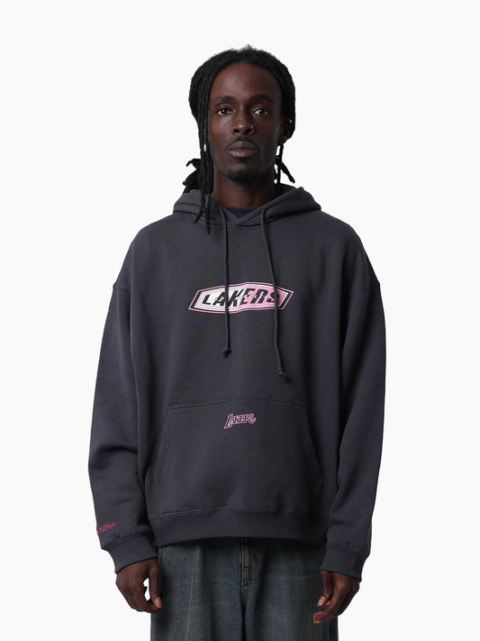 MNA-P50 (Mitchell & ness heat seeker hoodie lakers washed black) 32696363