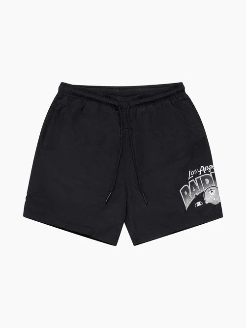 MNA-W33 (Mitchell and ness big hit nylon shorts raiders black) 112394347