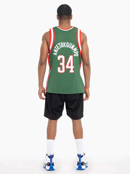 MNA-W28 (Mitchell and ness swingman jersey #34 bucks giants 13-14 road dark green) 62398260 MITCHELL AND NESS