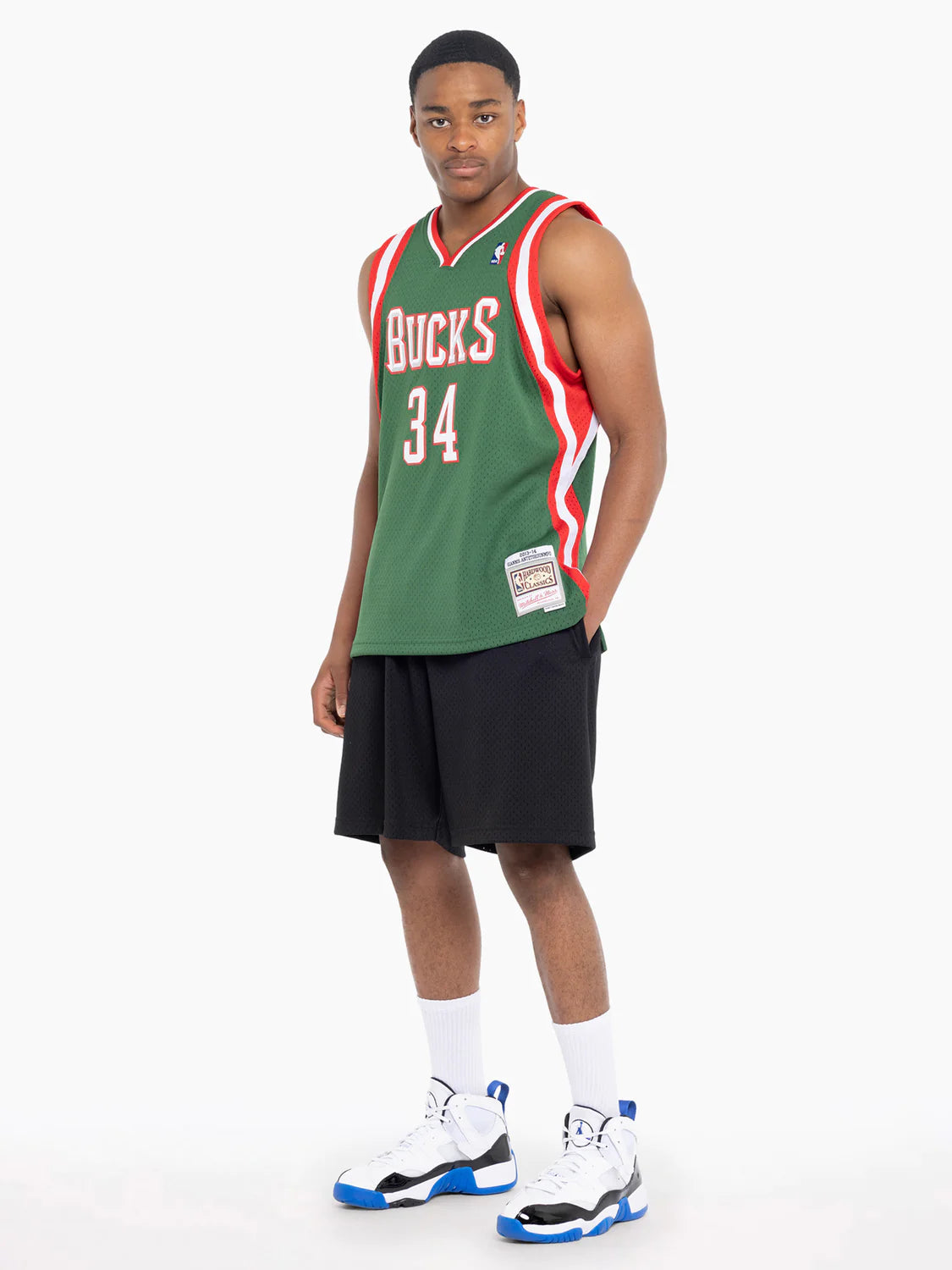 MNA-W28 (Mitchell and ness swingman jersey #34 bucks giants 13-14 road dark green) 62398260 MITCHELL AND NESS