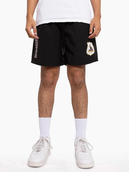 MNA-K38 (Mitchell & ness badge nylon short melbourne storm black) 102493913