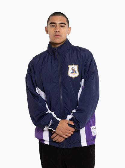 MNA-D37 (Mitchell and ness mens retro track jacket storm navy/white/purple) 72496956