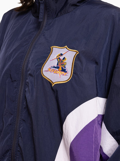 MNA-D37 (Mitchell and ness mens retro track jacket storm navy/white/purple) 72496956