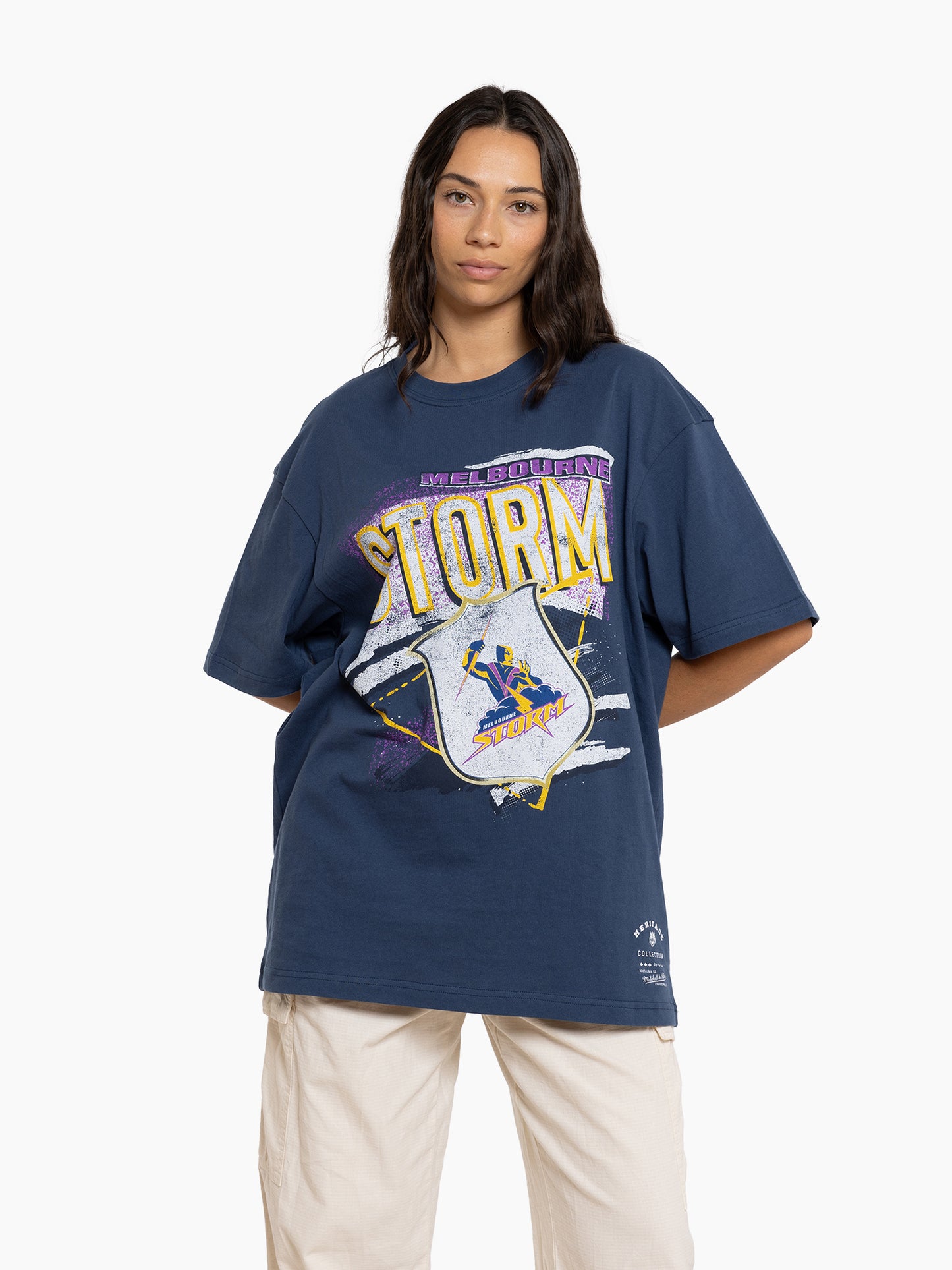 MNA-O36 (Mitchell and ness abstract tee melbourne storm navy) 72493043