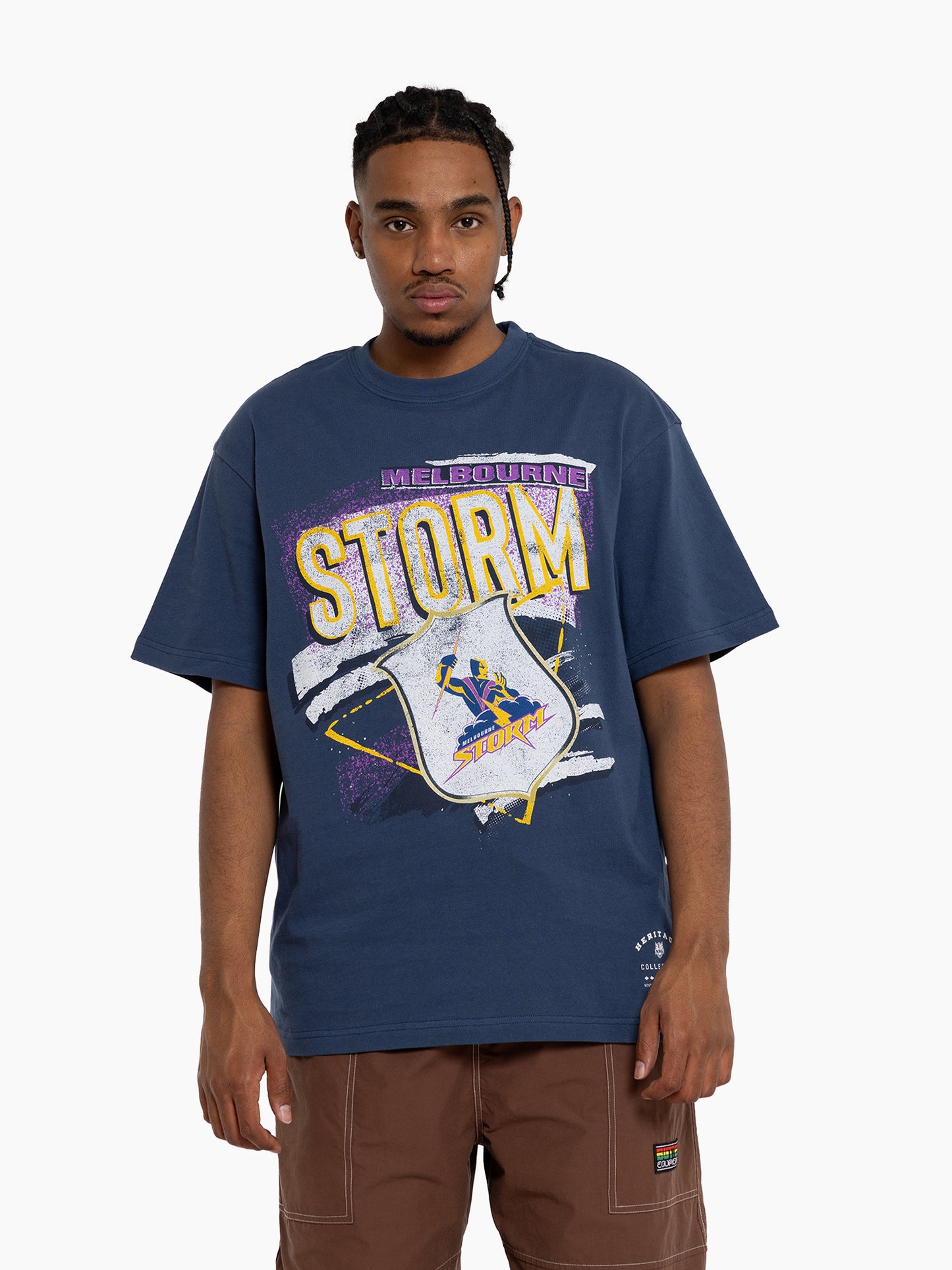 MNA-O36 (Mitchell and ness abstract tee melbourne storm navy) 72493043